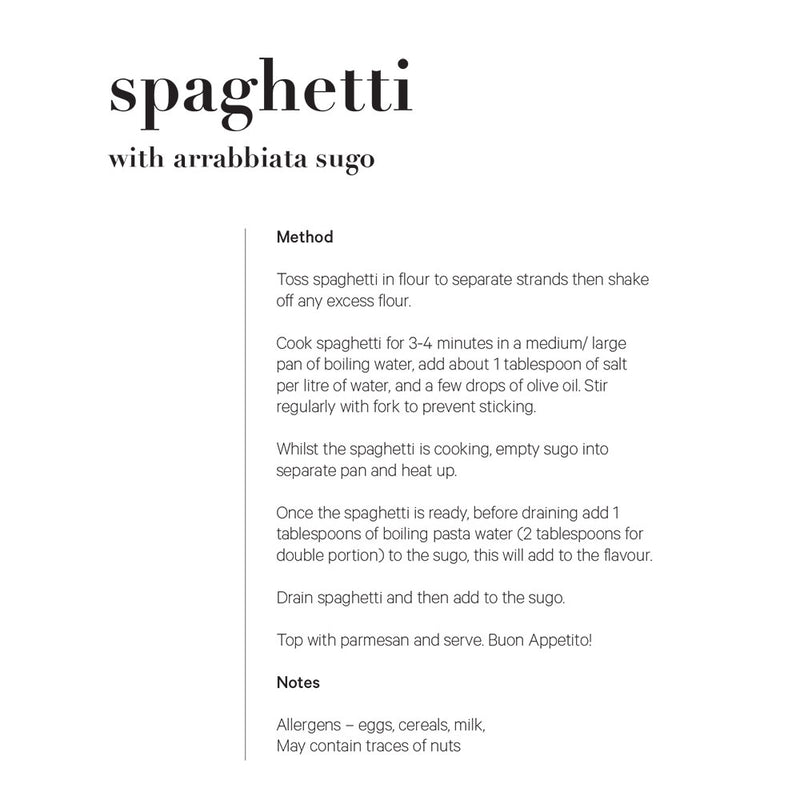 Spaghetti with Arrabbiata Sugo